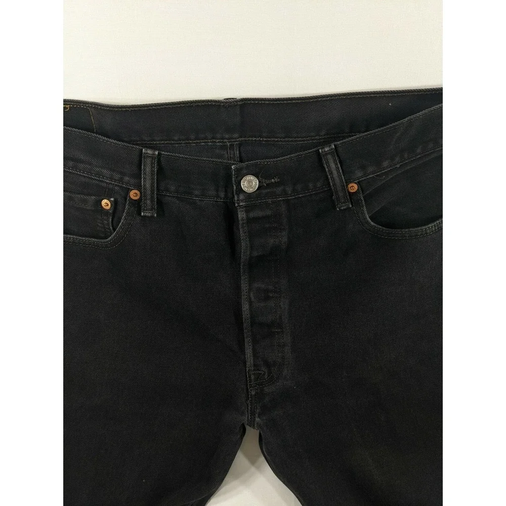 Levi's‎ 501 XX Button-Fly Straight Leg Black Denim Jeans 36x34 True to Size